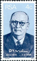 D F Malan commemorative stamp