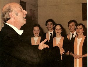 Philip McLachlan with the University Choir