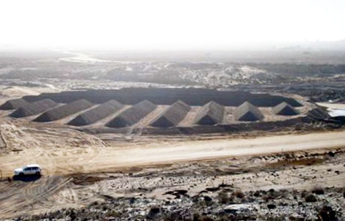 Earth Work / Land Art. Moving 7000 tons of earth to make a sculpture for the De Beers Mining Company on the West Coast of South Africa. 